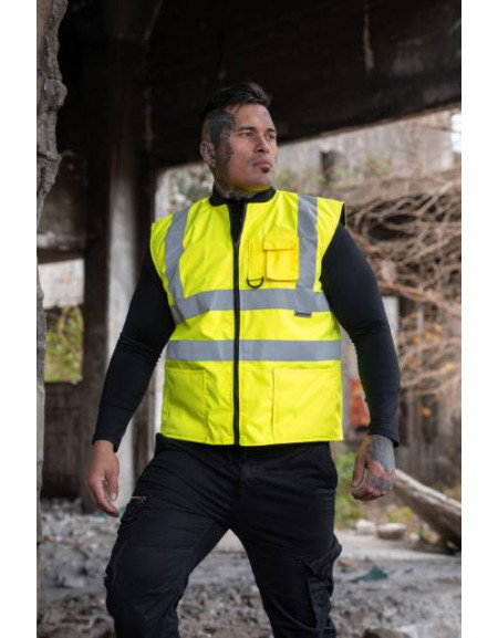 Vestă de corp reversibilă cu elemente reflectorizante